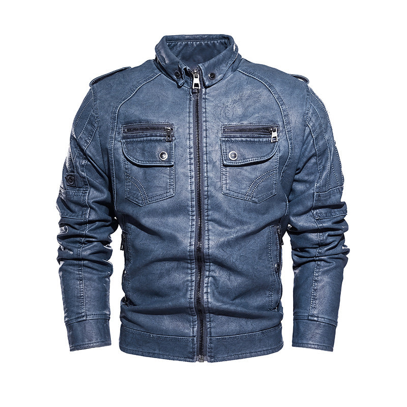 Casual leather jacket for men with multiple pockets Lune London