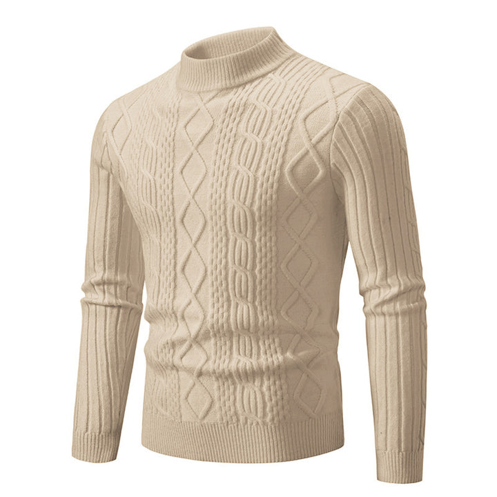 Men's turtleneck sweater with textured rib design Lune London