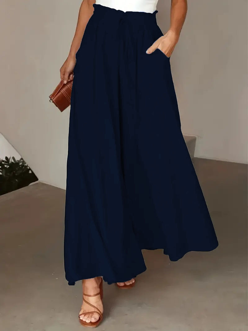 Loose summer pants for women with elastic waistband and pockets Lune London