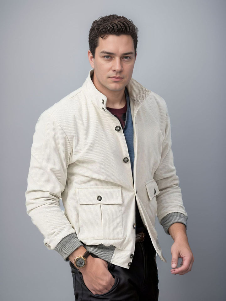 Sporty corduroy jacket for men with practical pockets and modern design Lune London