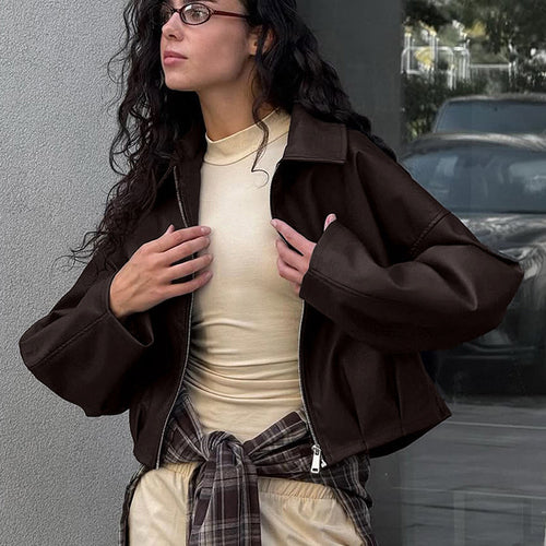 Faux leather jacket for women, relaxed fit Lune London