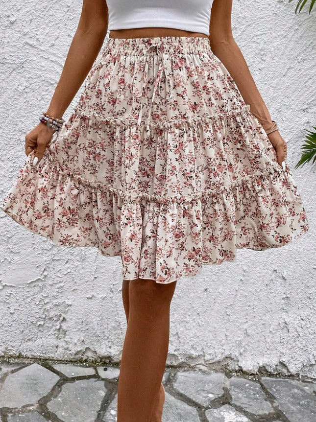 Aire wrap skirt for ladies with ruffle details Lune London