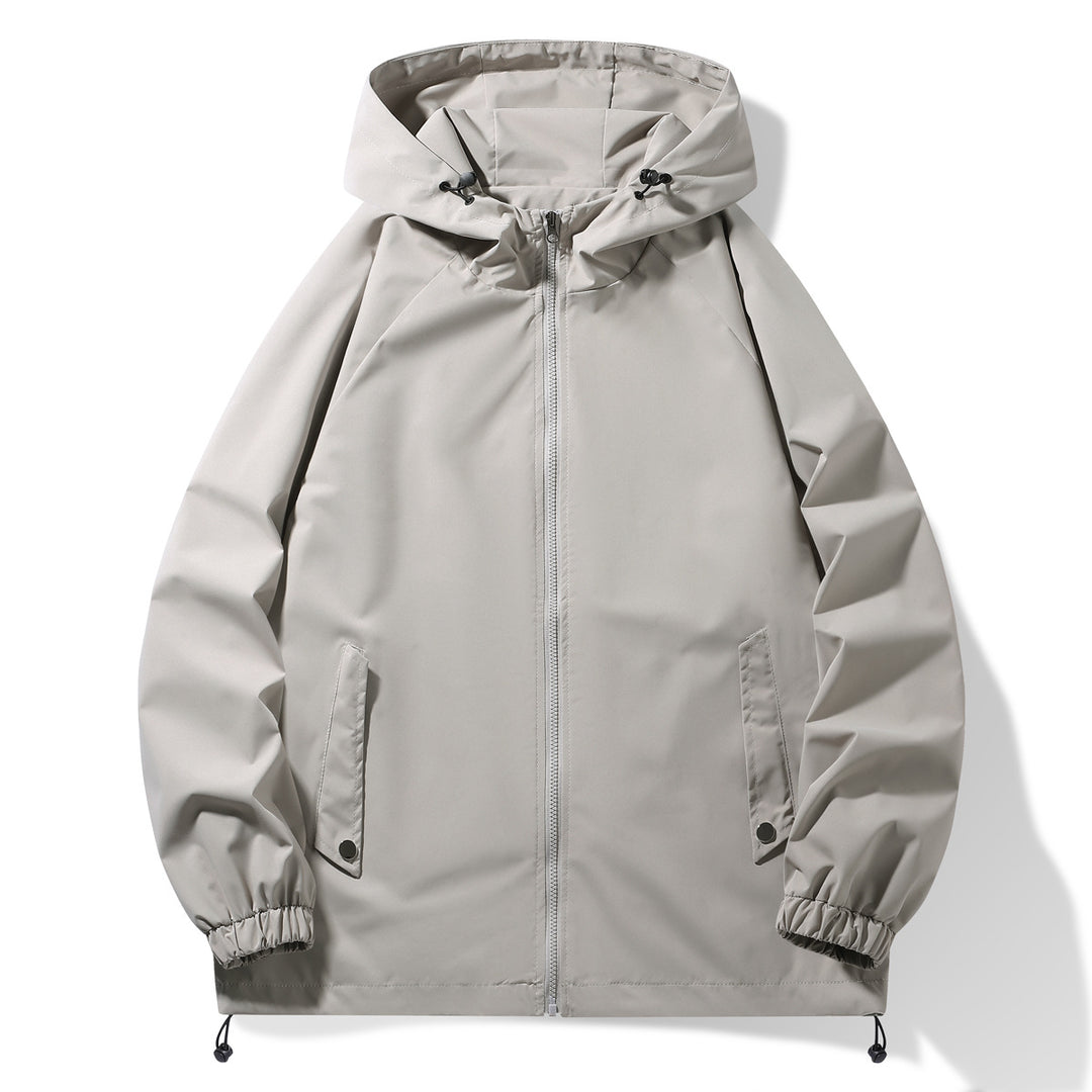 Functional men's jacket with adjustable hood collar and elastic sleeve cuffs Lune London