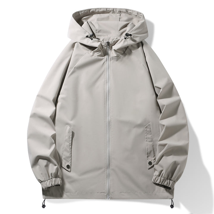 Functional men's jacket with adjustable hood collar and elastic sleeve cuffs Lune London