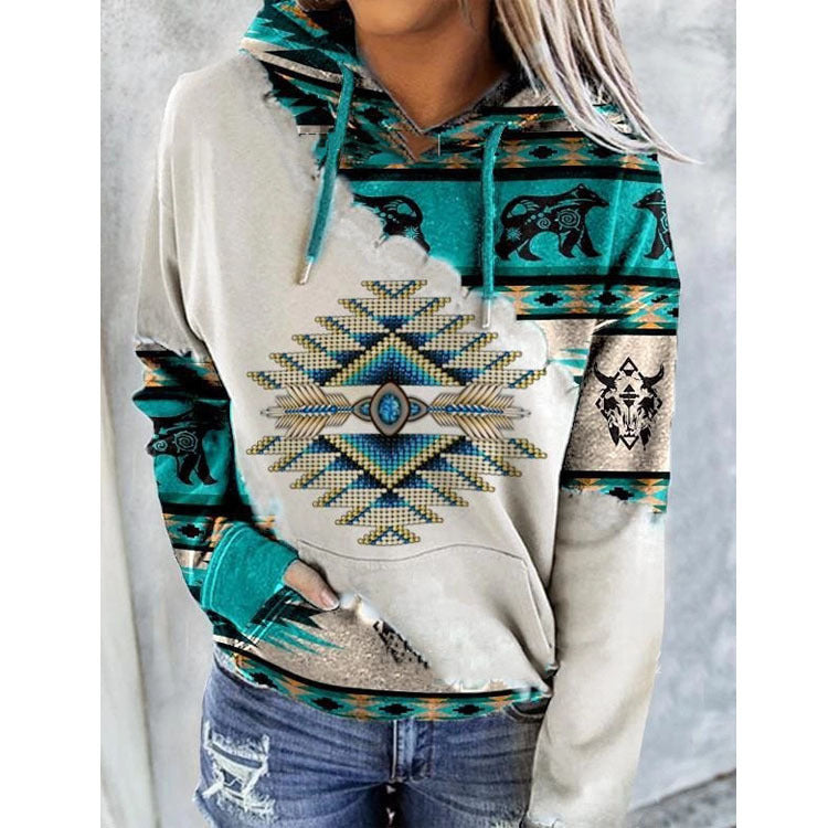 Women's hoodie with a unique tribal pattern Lune London