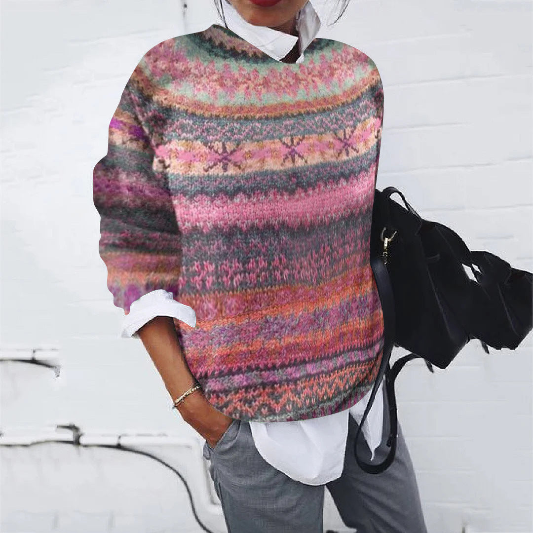 Women Patterned Sweater with Modern Knit Design Lune London