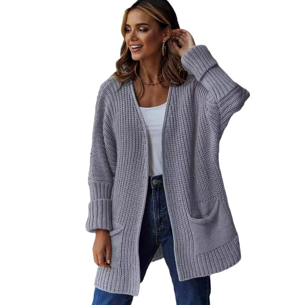 Women long cardigan with relaxed fit and practical pockets Lune London