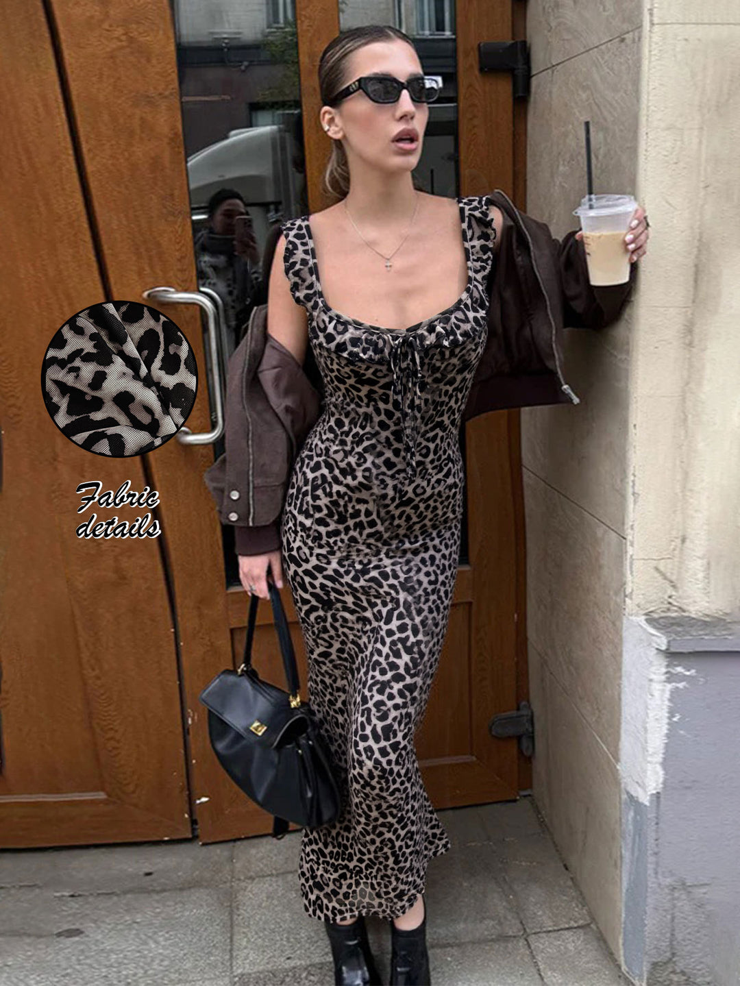 Robe maxi femme avec imprimé léopard et décolleté séduisant Chic & Stil