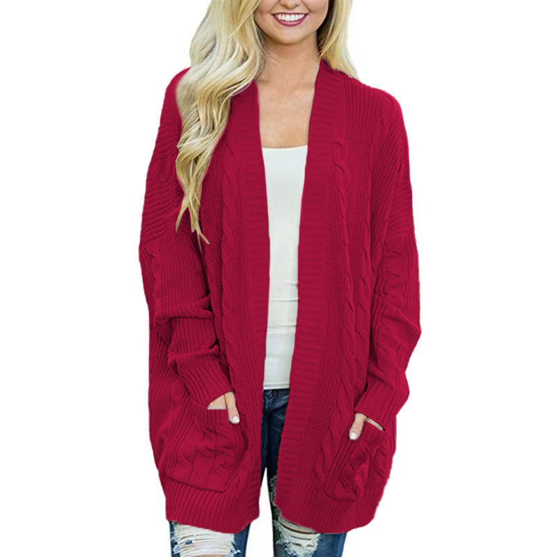 Ladies Chunky Knit Cardigan with deep pockets and elegant structure Lune London