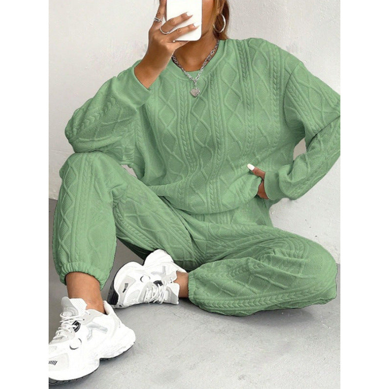 Women's knit loungewear set with relaxed fit and textured surface Lune London