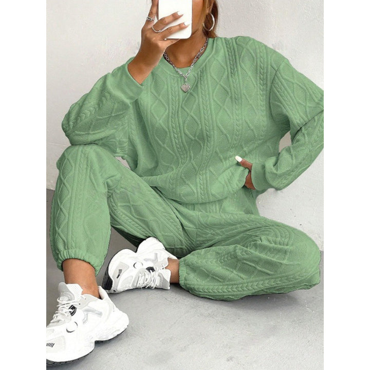 Women's knit loungewear set with relaxed fit and textured surface Lune London