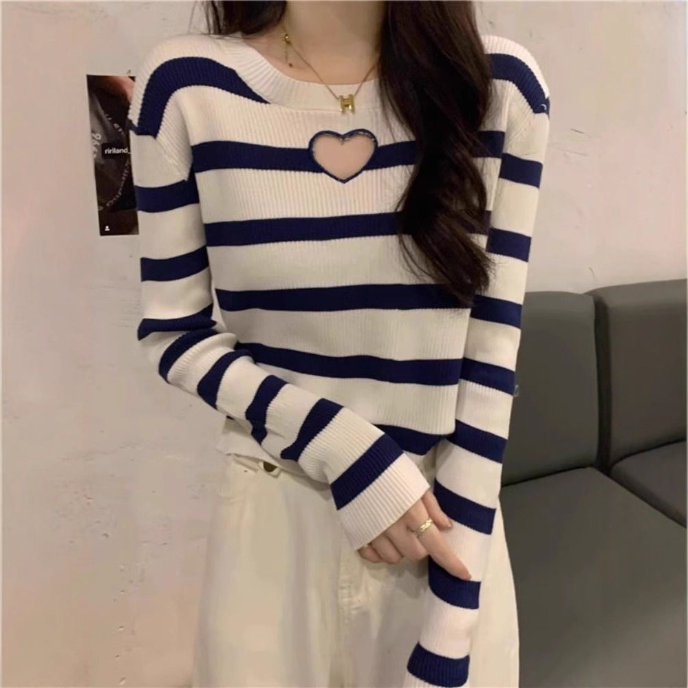 Pull femme facile d'entretien avec col en forme de cœur Chic & Stil