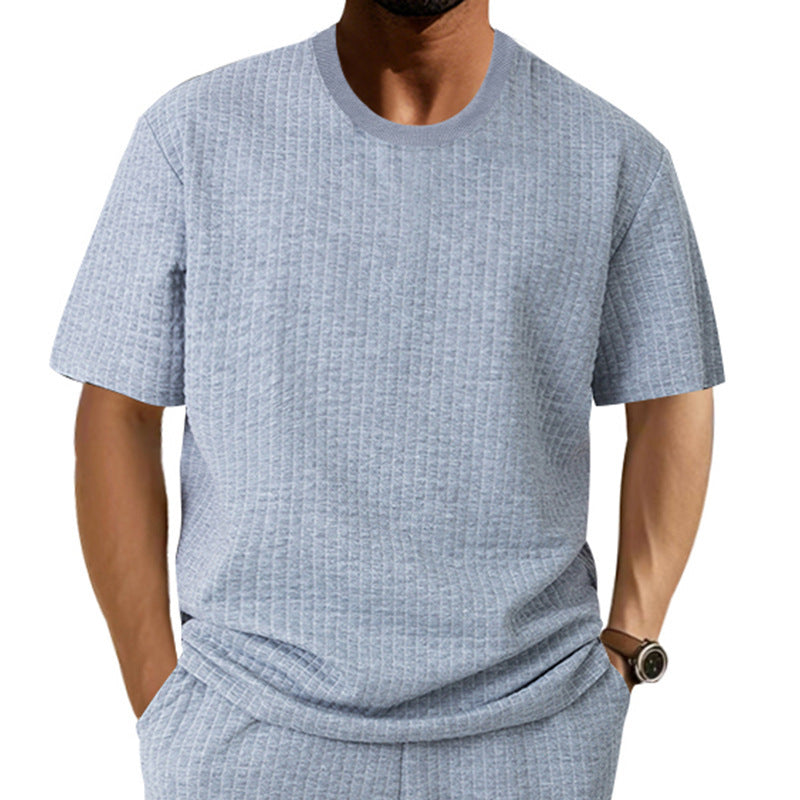 Casual men's t-shirt made of breathable cotton with textured design Lune London