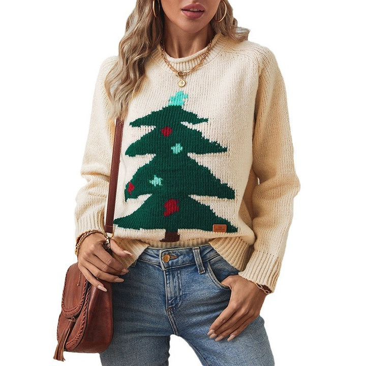 Women's sweater with festive Christmas tree pattern Lune London
