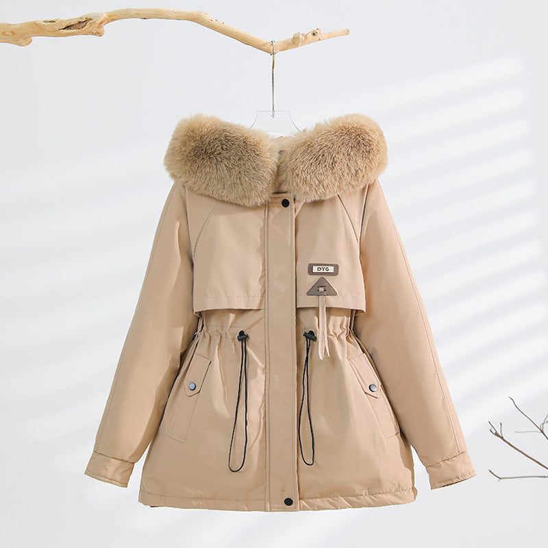 Ladies winter coat with removable fur collar Lune London