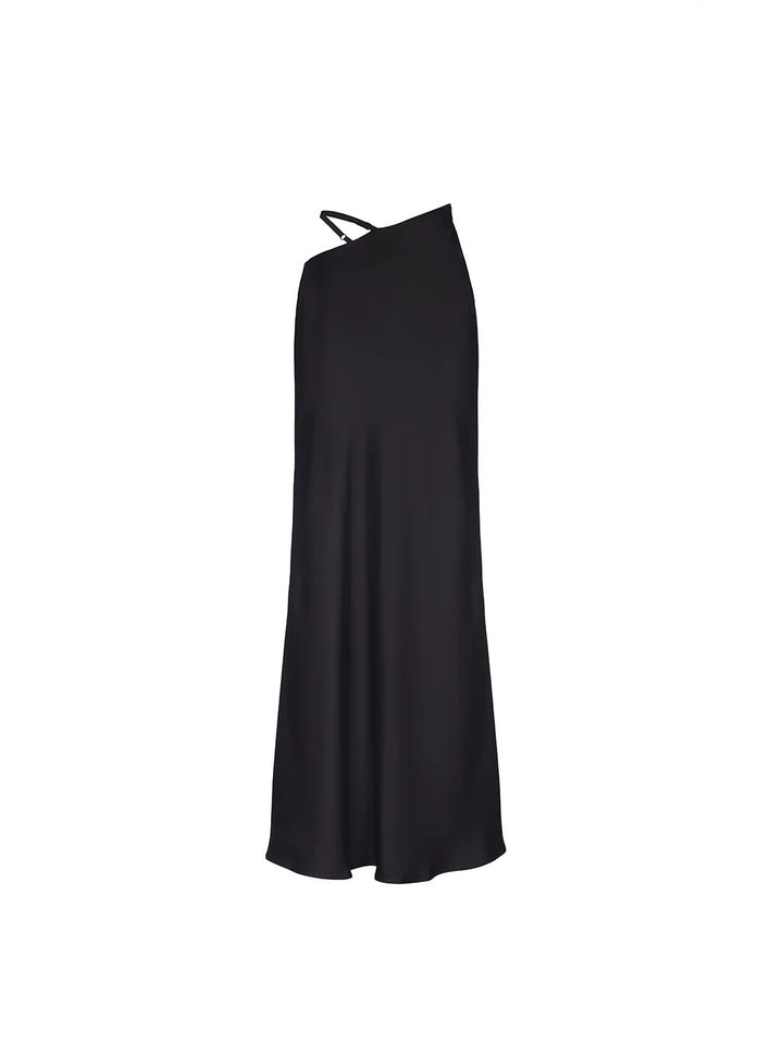 Ladies Elegant Maxi Dress with off-shoulder design and silky finish Lune London