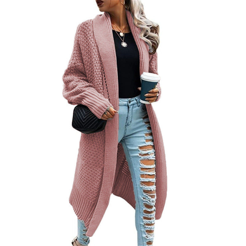 Ladies Large knitted cardigan with front opening and long sleeves Lune London