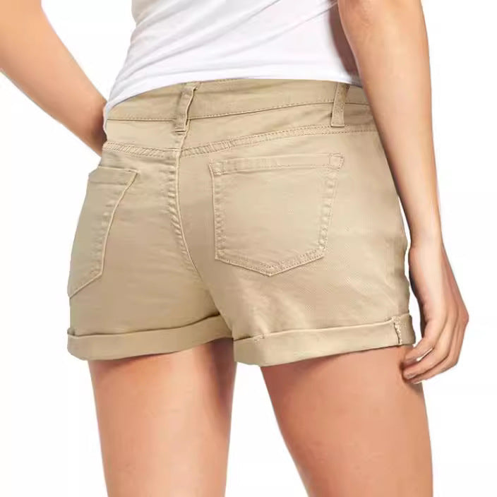 Women's Fashion Destroyed Denim Shorts with Casual Cut and Frayed Details Lune London