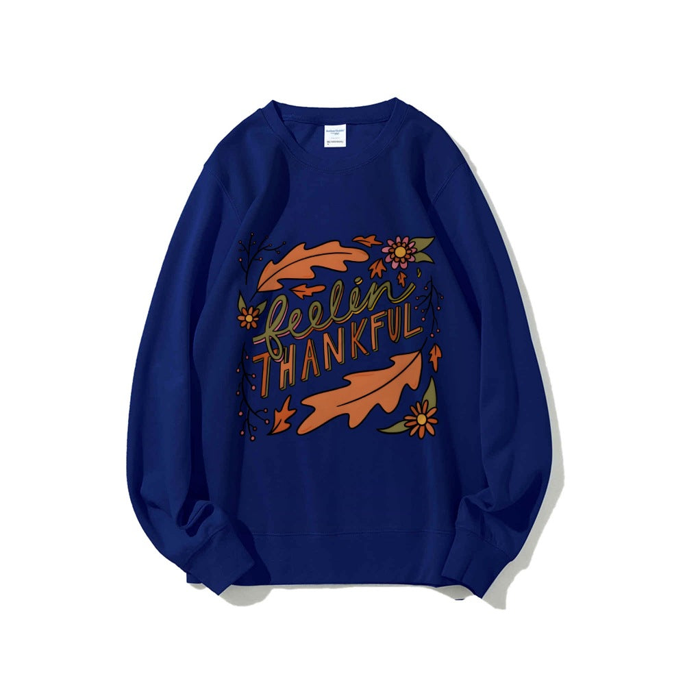 Sweat-shirt femme avec motif automnal coloré et lettrage inspirant Chic & Stil