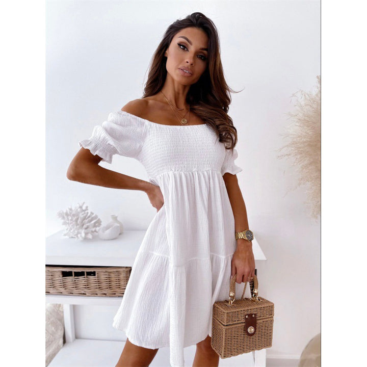 Lune London off-shoulder mini dress with ruffles for women