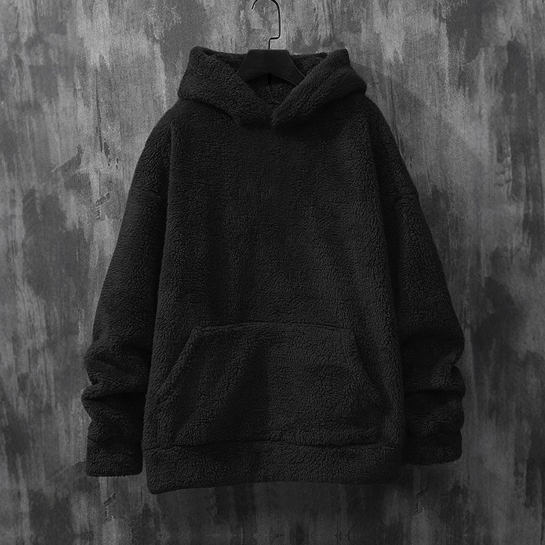 Ladies cozy fleece hooded sweatshirt with kangaroo pocket and hood Lune London
