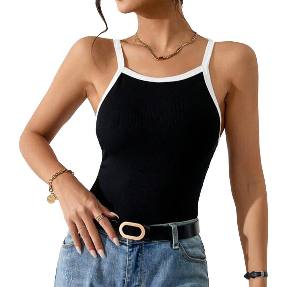 Women's body with narrow spaghetti straps and an elegant contrast Chic & Stil
