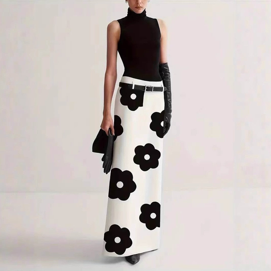 Maxi skirt for women with floral pattern and elegant silhouette Lune London