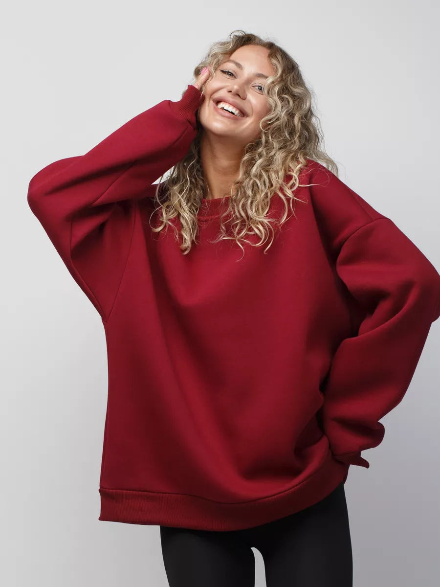 Women's casual sweatshirt with wide shoulders and soft lining Lune London