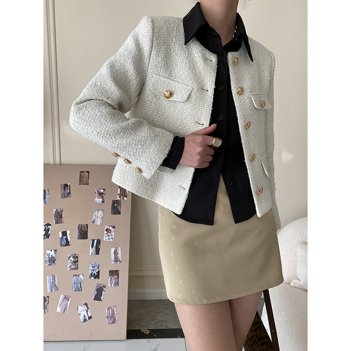 Women's elegant tweed jacket with decorative button details Chic & Stil