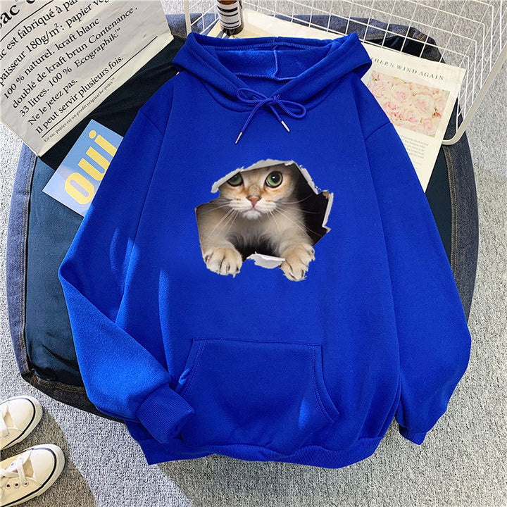 Women's hoodie with unique cat design Chic & Stil
