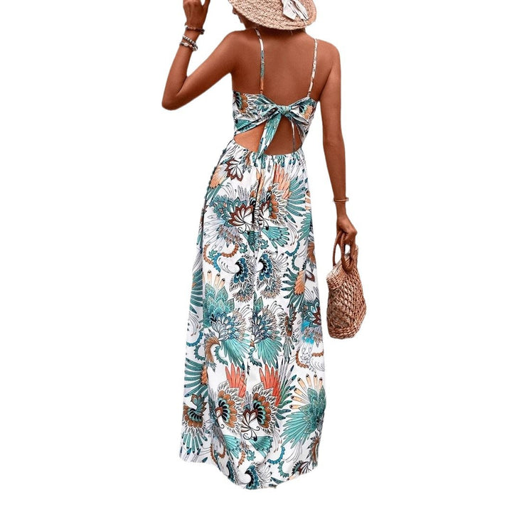 Ladies Necklace Flowers Maxi Dress Lune London