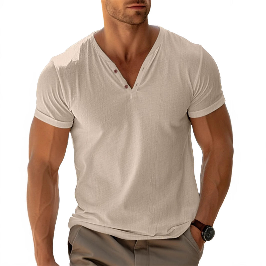 Casual Henley T-shirt for men with button placket and breathable fabric Lune London