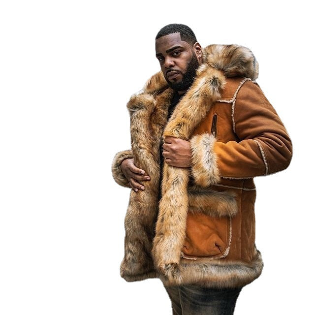 Men’s Sheepskin Coat with Faux Fur Collar – Warm & Stylish | Lune London