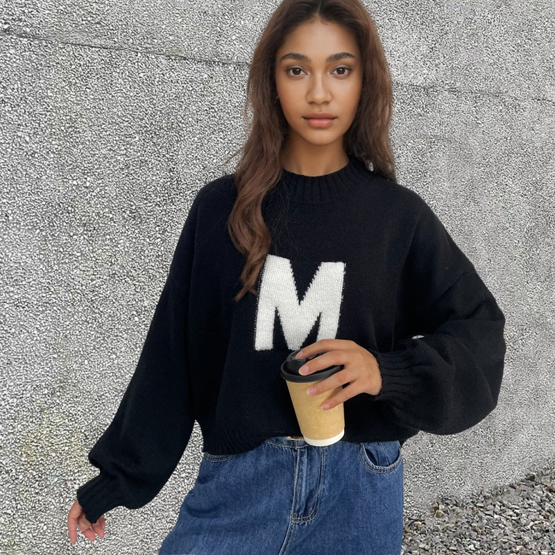 Pull en tricot surdimensionné pour femmes avec design avant unique Chic & Stil
