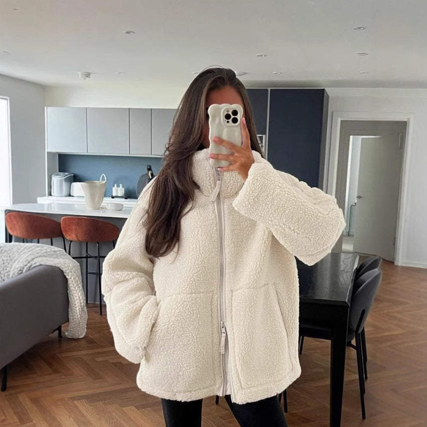 Ladies oversized fleece jacket Lune London