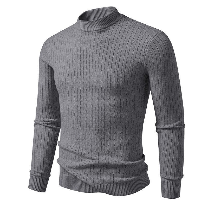 Men's roll neck sweater in structured knit Lune London