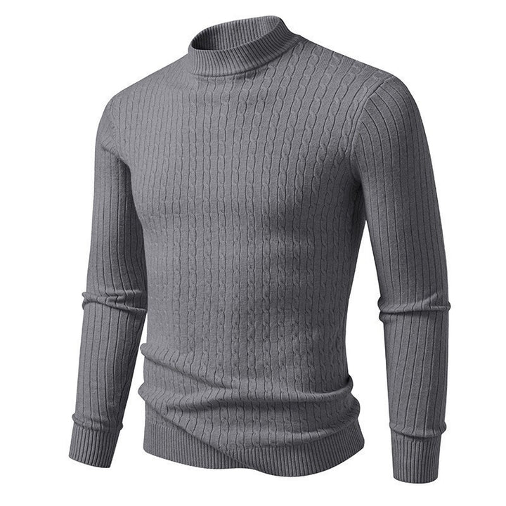 Men's roll neck sweater in structured knit Lune London