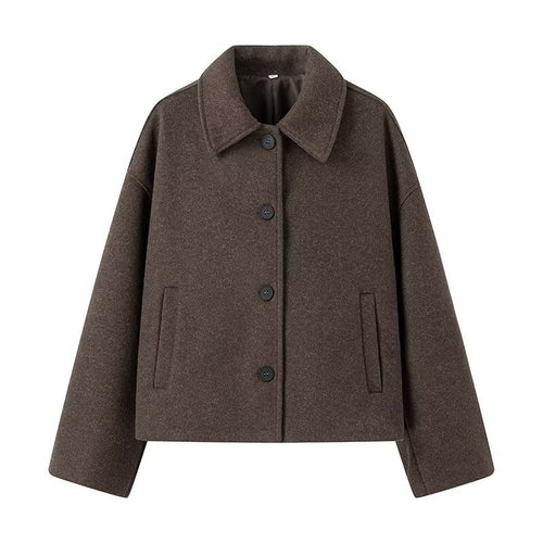Cropped wool jacket for ladies with a modern cut and practical pockets Lune London
