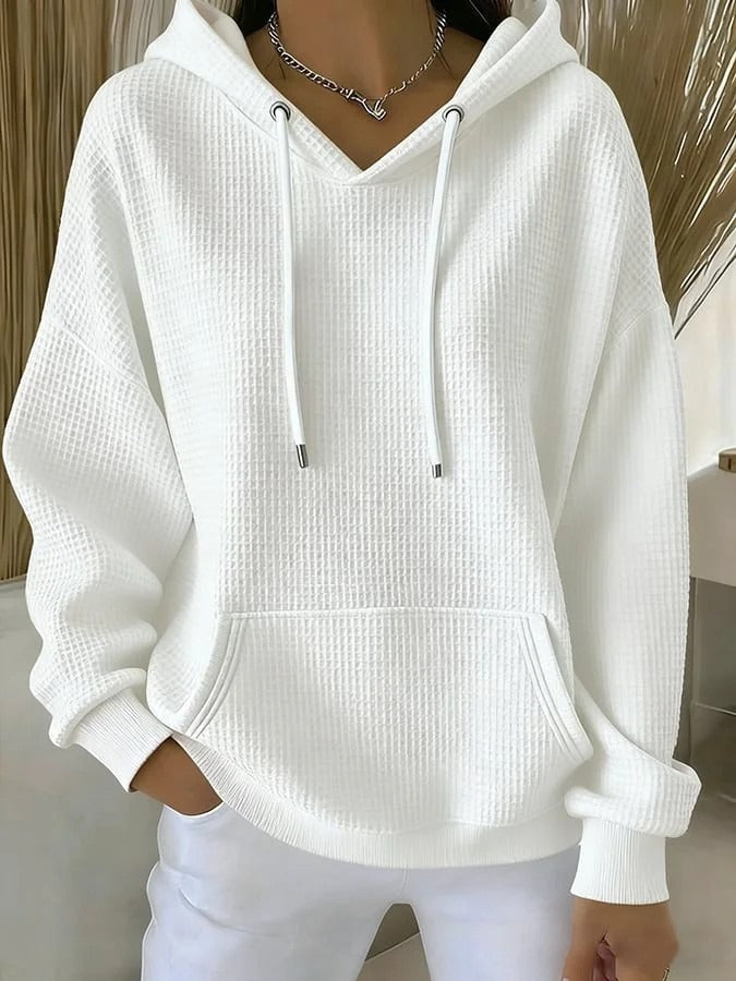 Hoodie de loisirs pour femmes en matériau texturé Chic & Stil