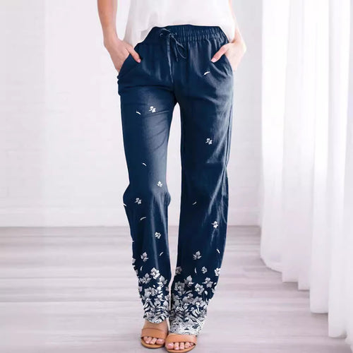 Lune London Floral Embroidery Lounge Pants for Women