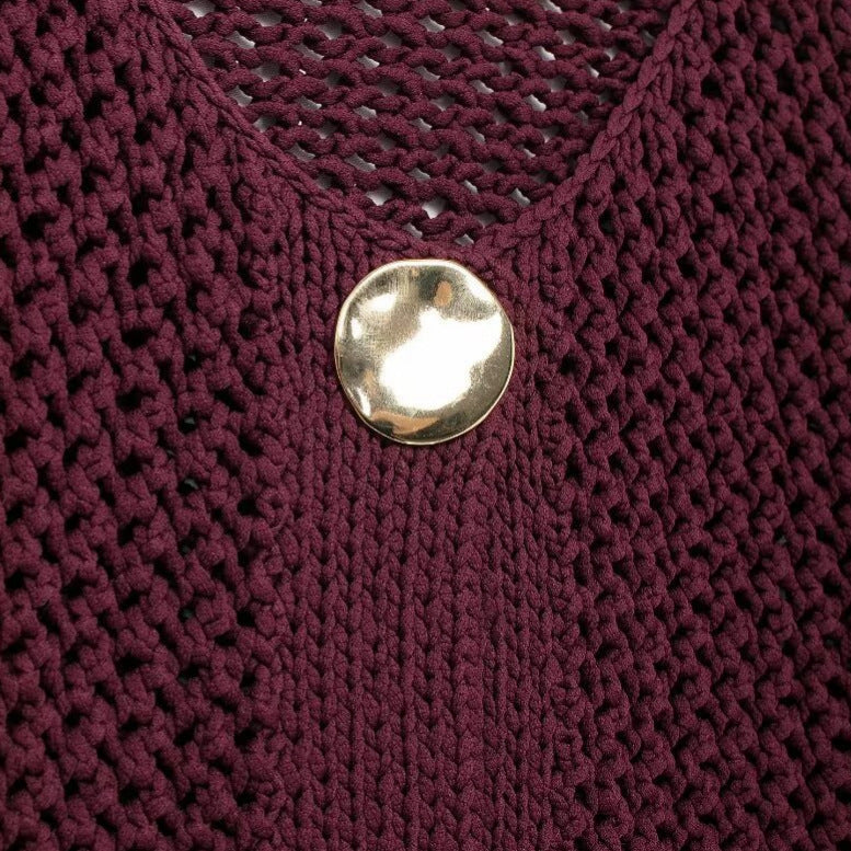 Dames cardigan décontracté avec boutons dorés et poches plaquées Chic und Stil