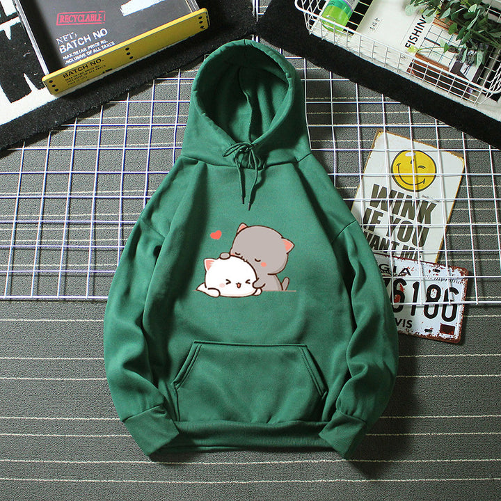 Women's hoodie with playful cat motif and comfortable fit Chic & Stil