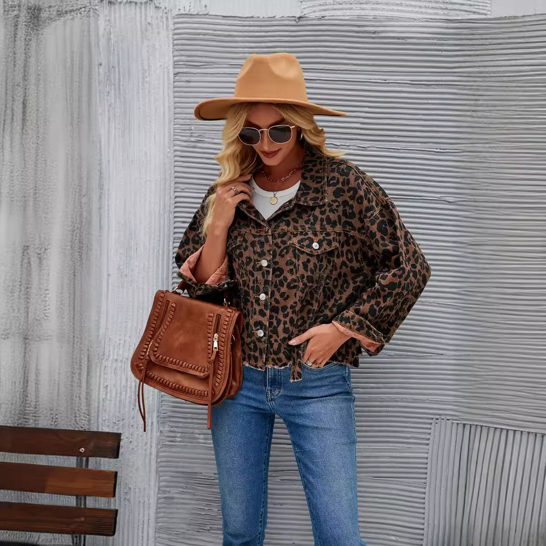 Lune London Leopard Print Denim Jacket for Women