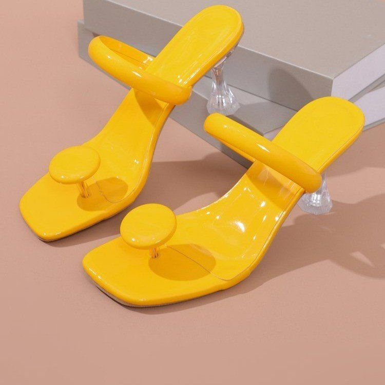 Elegant sandals for ladies with a transparent heel and chic stylish design