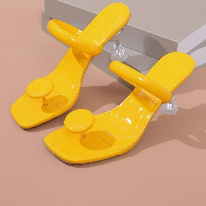 Elegant sandals for ladies with a transparent heel and chic stylish design