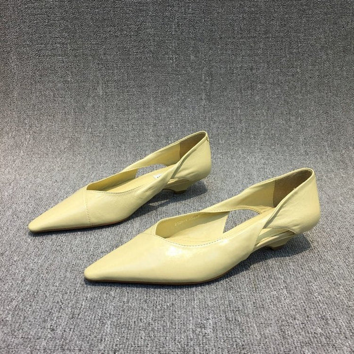 Women Refined Lace Ballet Flats with Smooth Leather Surface Lune London