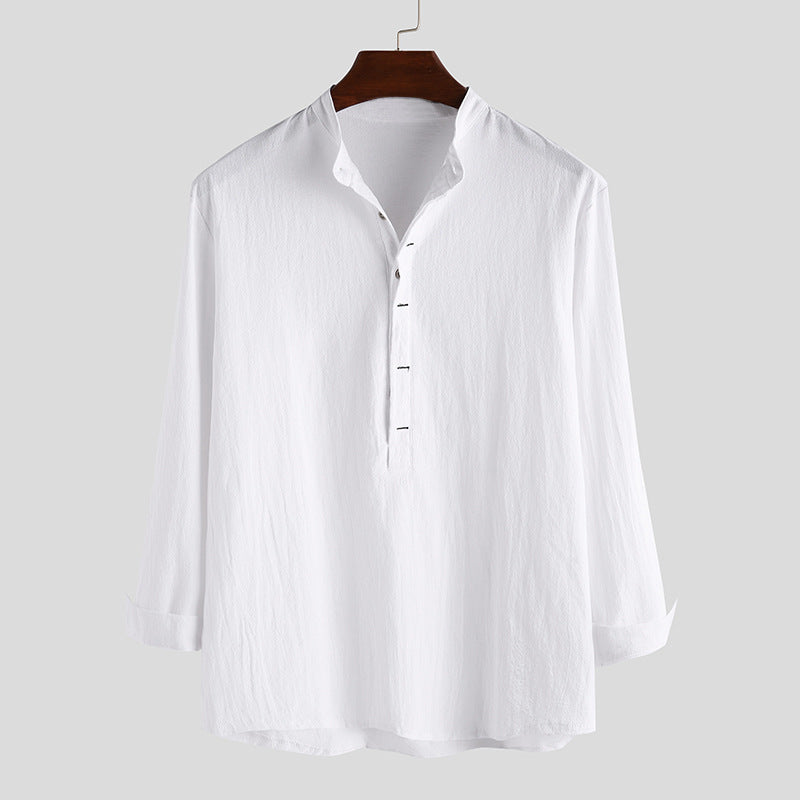 Men's Long Sleeve Henley Shirt with Fine Button Details and a Casual Fit Lune London