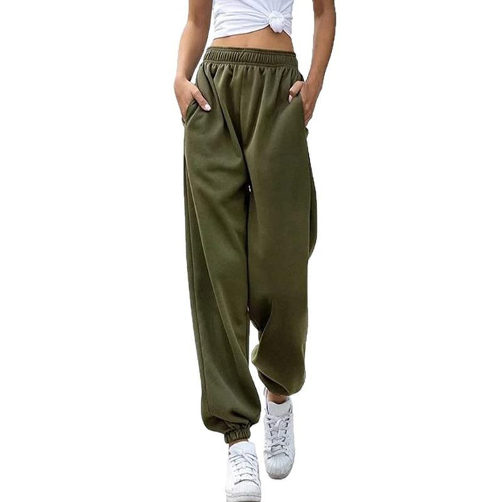 Ladies comfortable pleated pants with elastic waist Lune London
