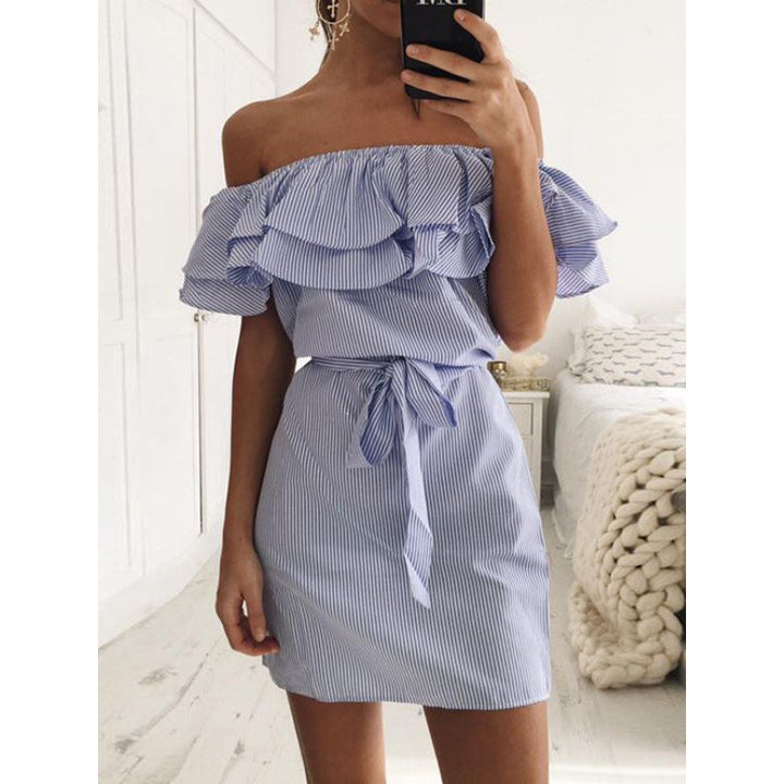Robe mini femme avec volants et ceinture à nouer Chic & Stil