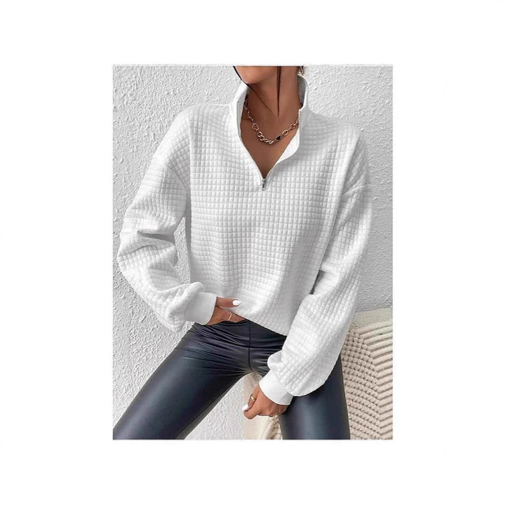 Women’s sweatshirt in textured fabric with zipper Lune London